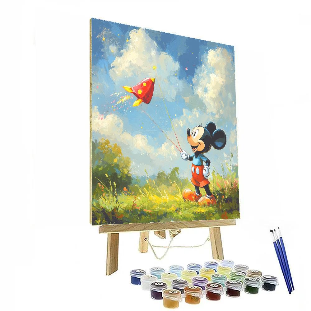 Mickey Mouse Galaxy Kite Picnic Paint by numbers art
