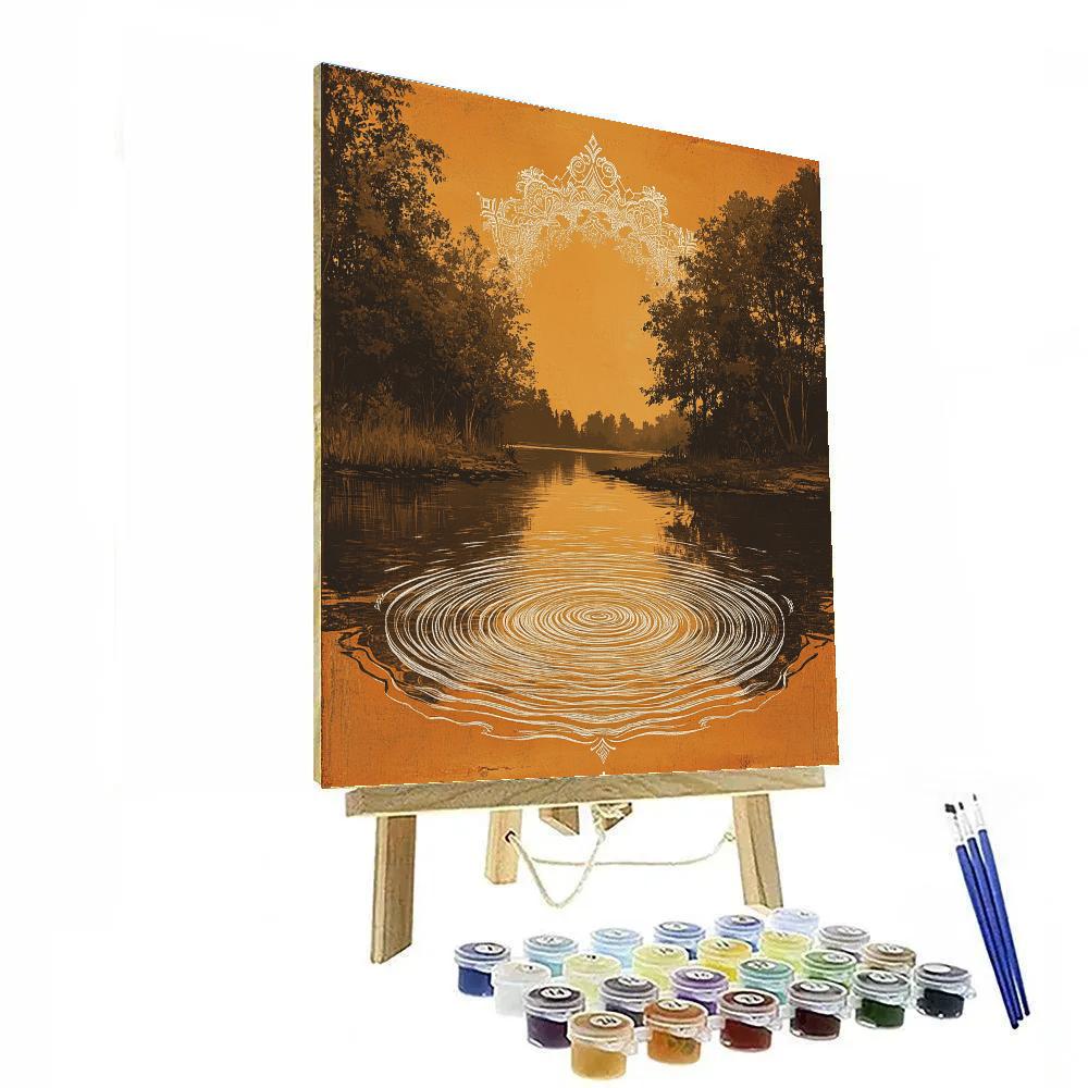Nandalal Bose Inspired River Memory Mandala Number painting