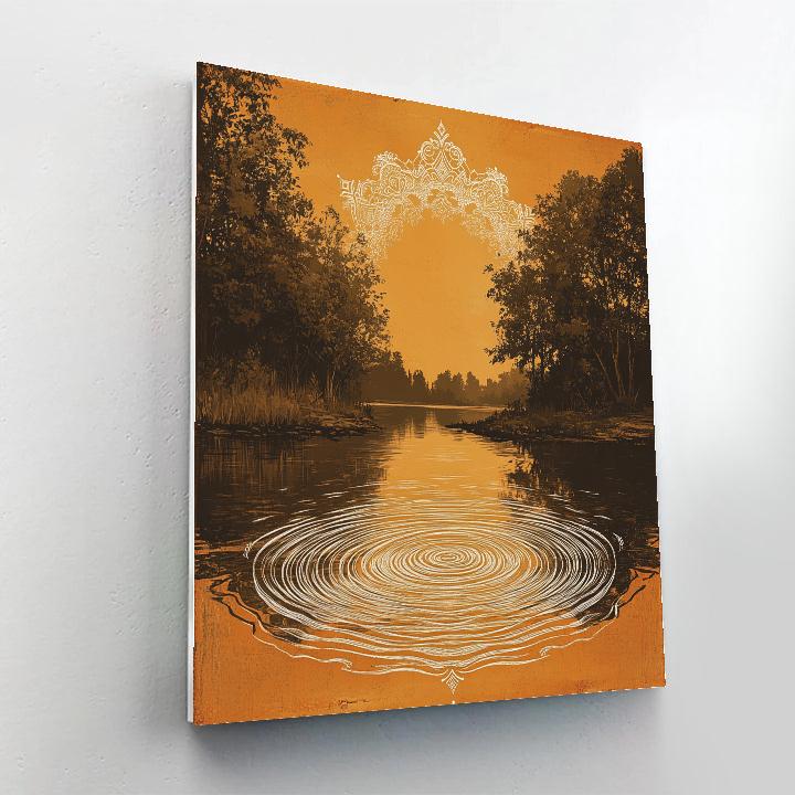 Nandalal Bose Inspired River Memory Mandala Number painting