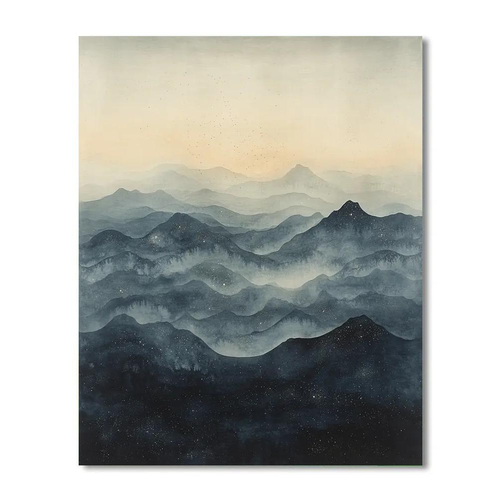 Zhao Mengfu Inspired Celestial Ink Tides In Empty Sky Numbered painting kits