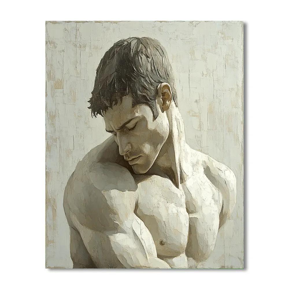 Michelangelo Inspired Marble Warrior Study Numbered painting kits
