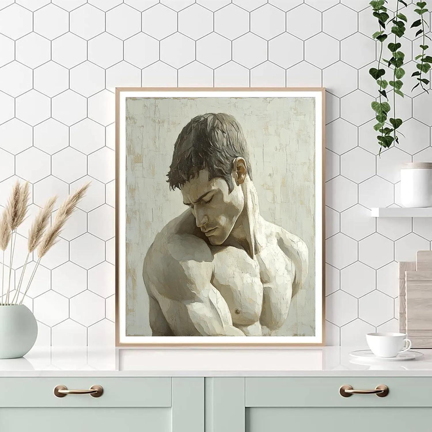 Michelangelo Inspired Marble Warrior Study Numbered painting kits