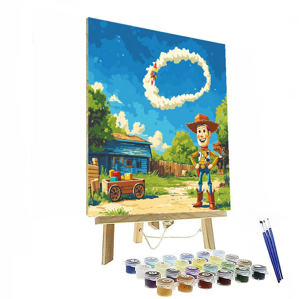 Woody Backyard Rocket Rodeo DIY paint by numbers