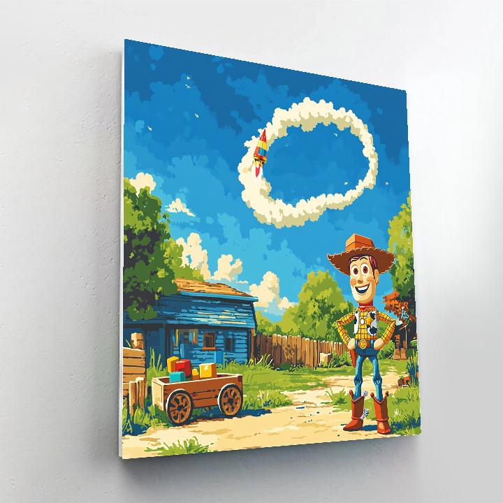 Woody Backyard Rocket Rodeo DIY paint by numbers