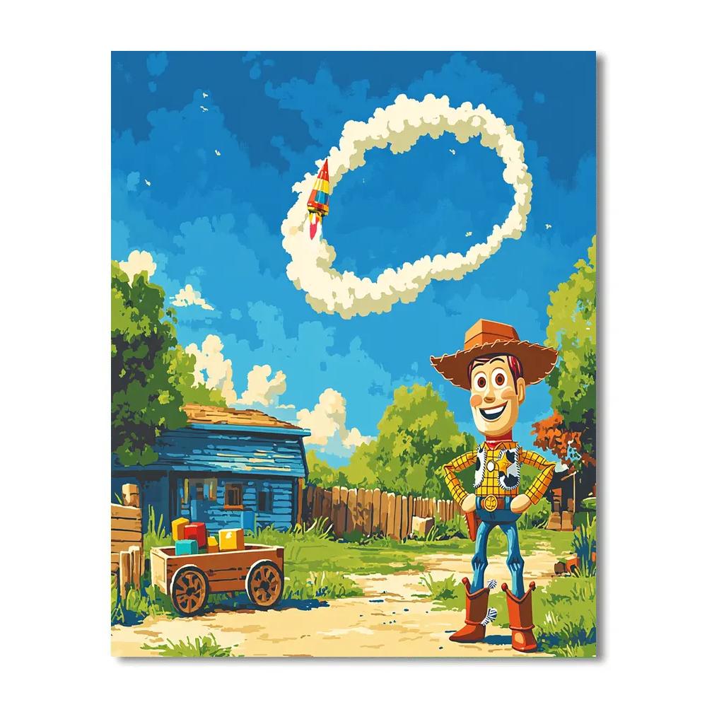 Woody Backyard Rocket Rodeo DIY paint by numbers