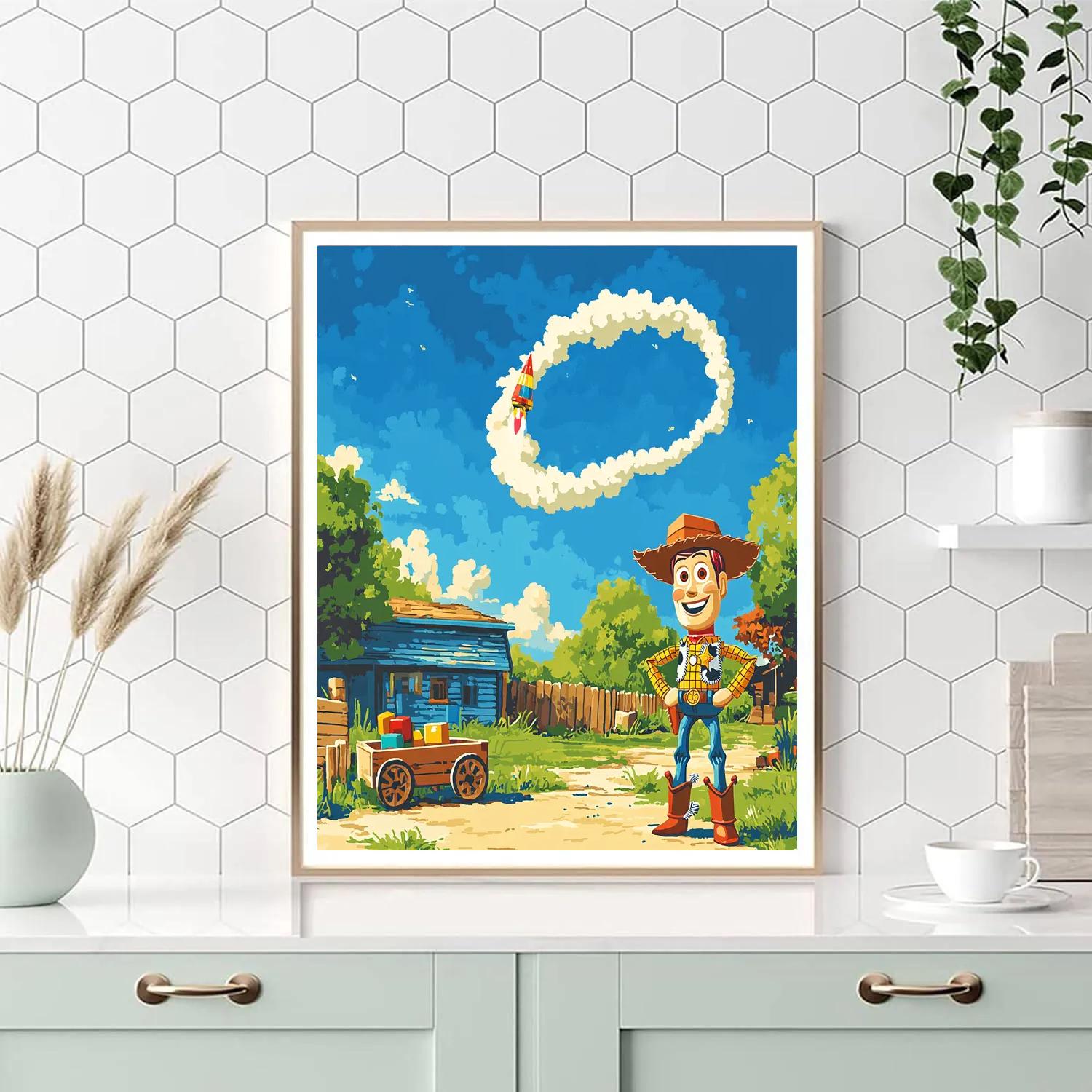 Woody Backyard Rocket Rodeo DIY paint by numbers