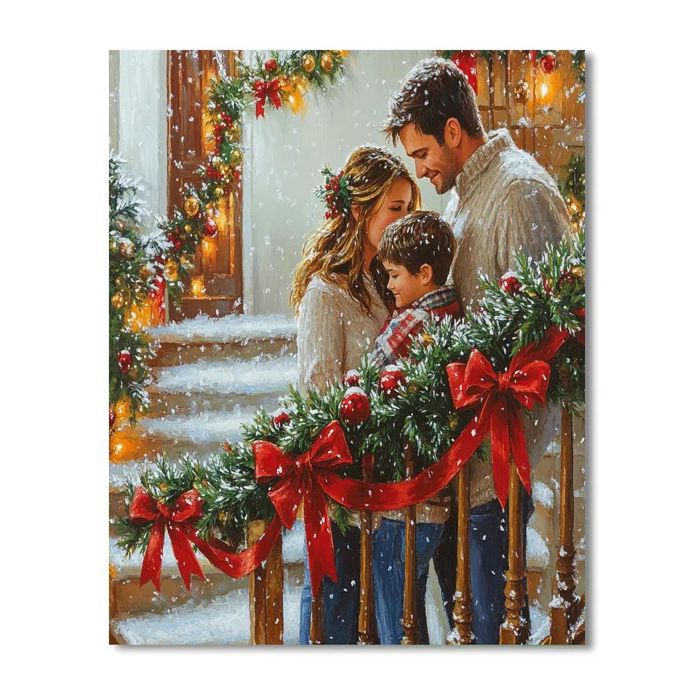 Garland Across The Staircase paint by number