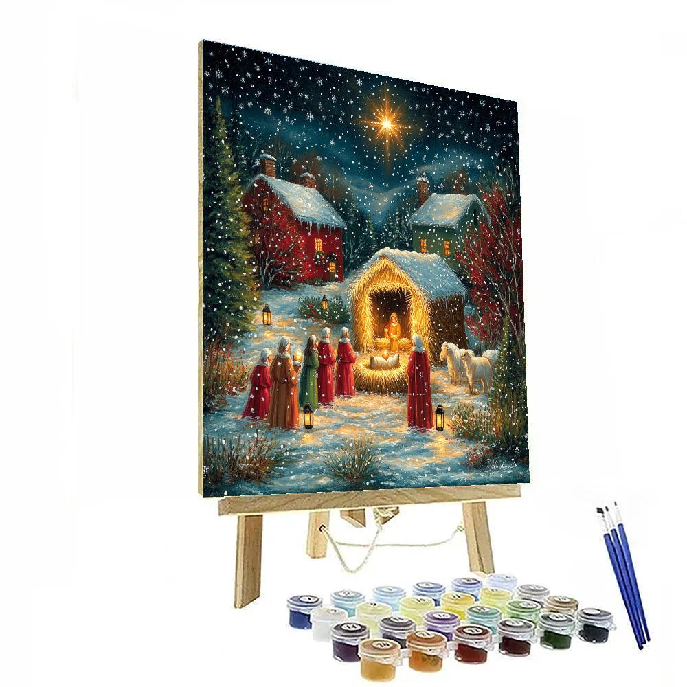 Nativity Lantern Glow Painting by numbers kit