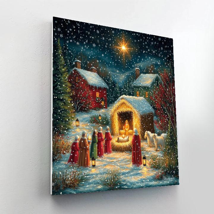 Nativity Lantern Glow Painting by numbers kit