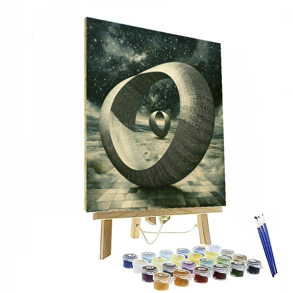M.C. Escher Inspired Möbius Starfield Labyrinth paint by numbers