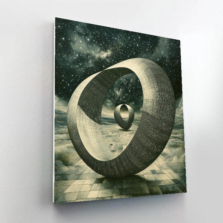 M.C. Escher Inspired Möbius Starfield Labyrinth paint by numbers