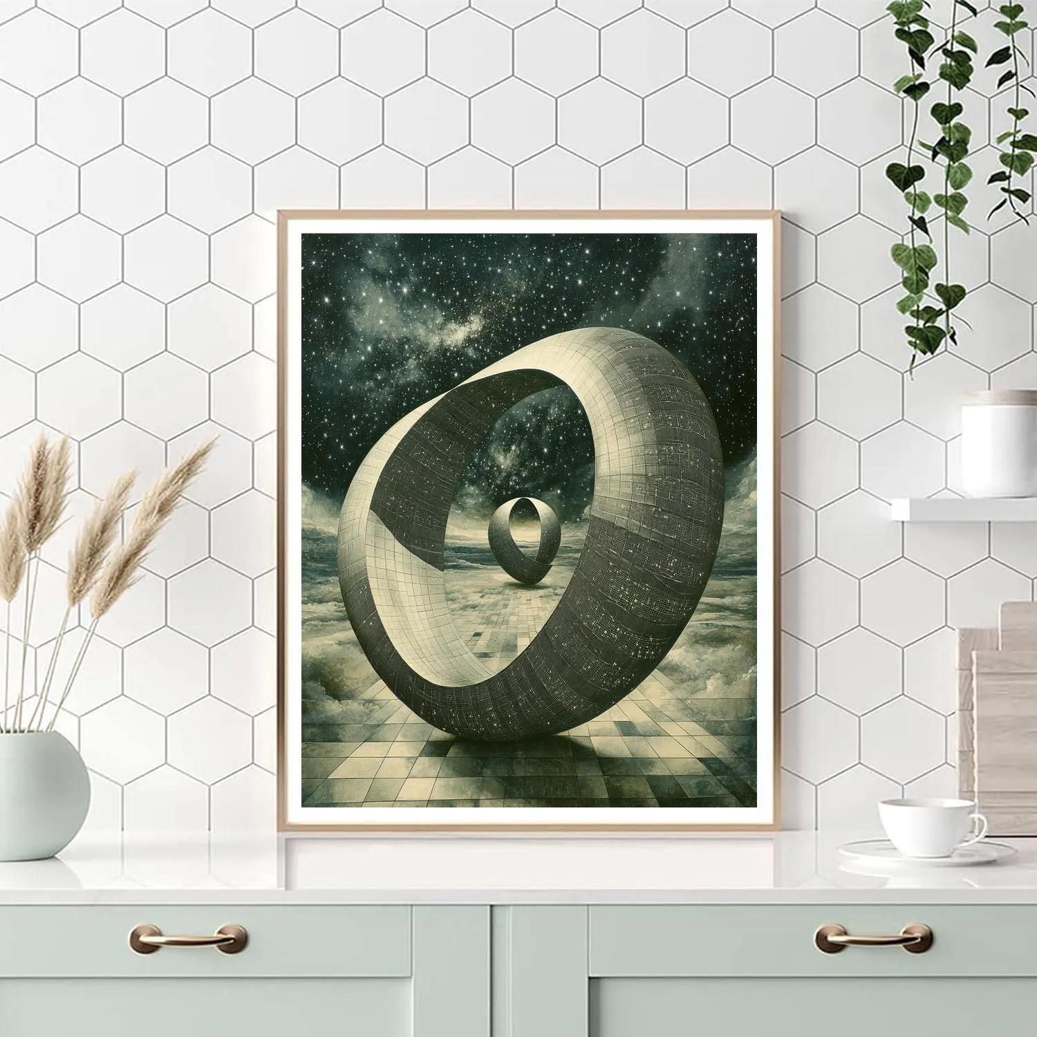 M.C. Escher Inspired Möbius Starfield Labyrinth paint by numbers