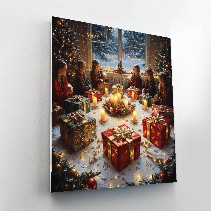 Ribbon Wrapped Gift Swap Paint by numbers art