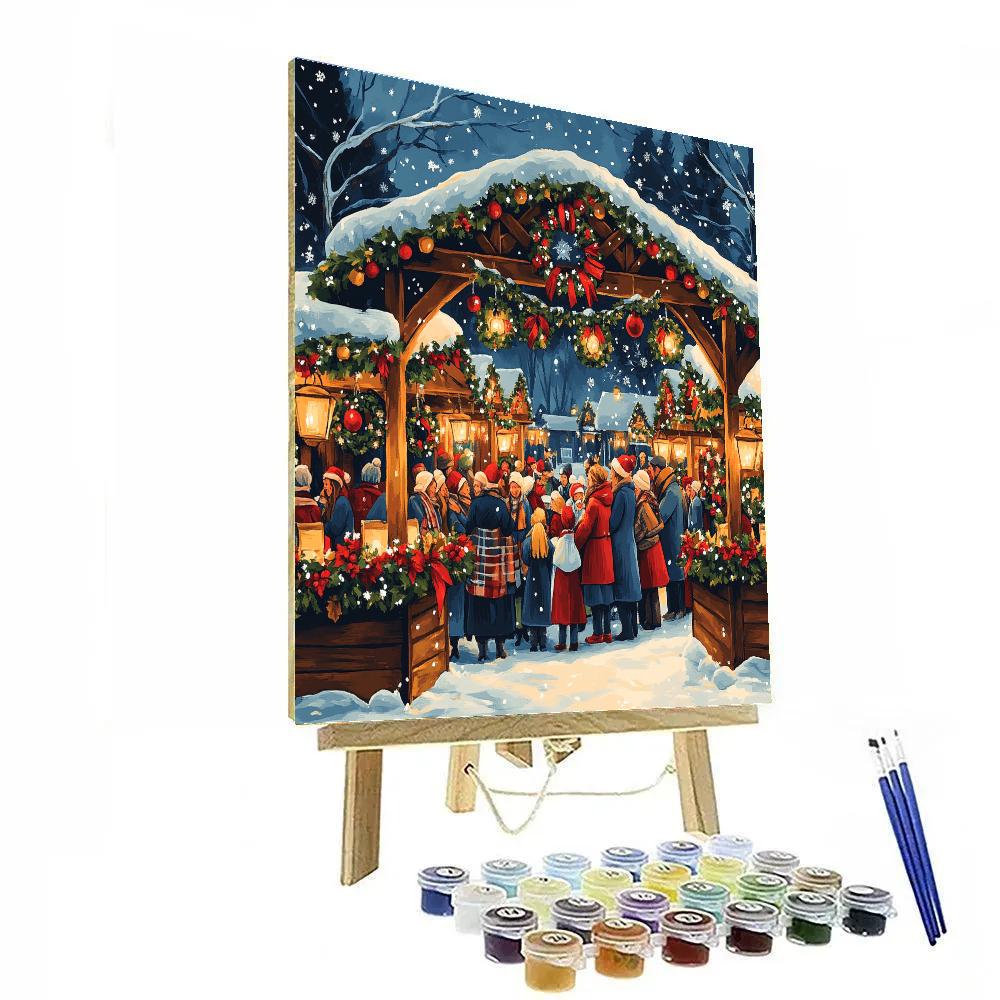 Snowy Market Choir DIY paint by numbers