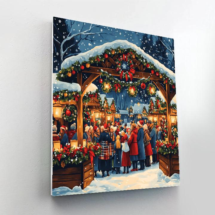 Snowy Market Choir DIY paint by numbers