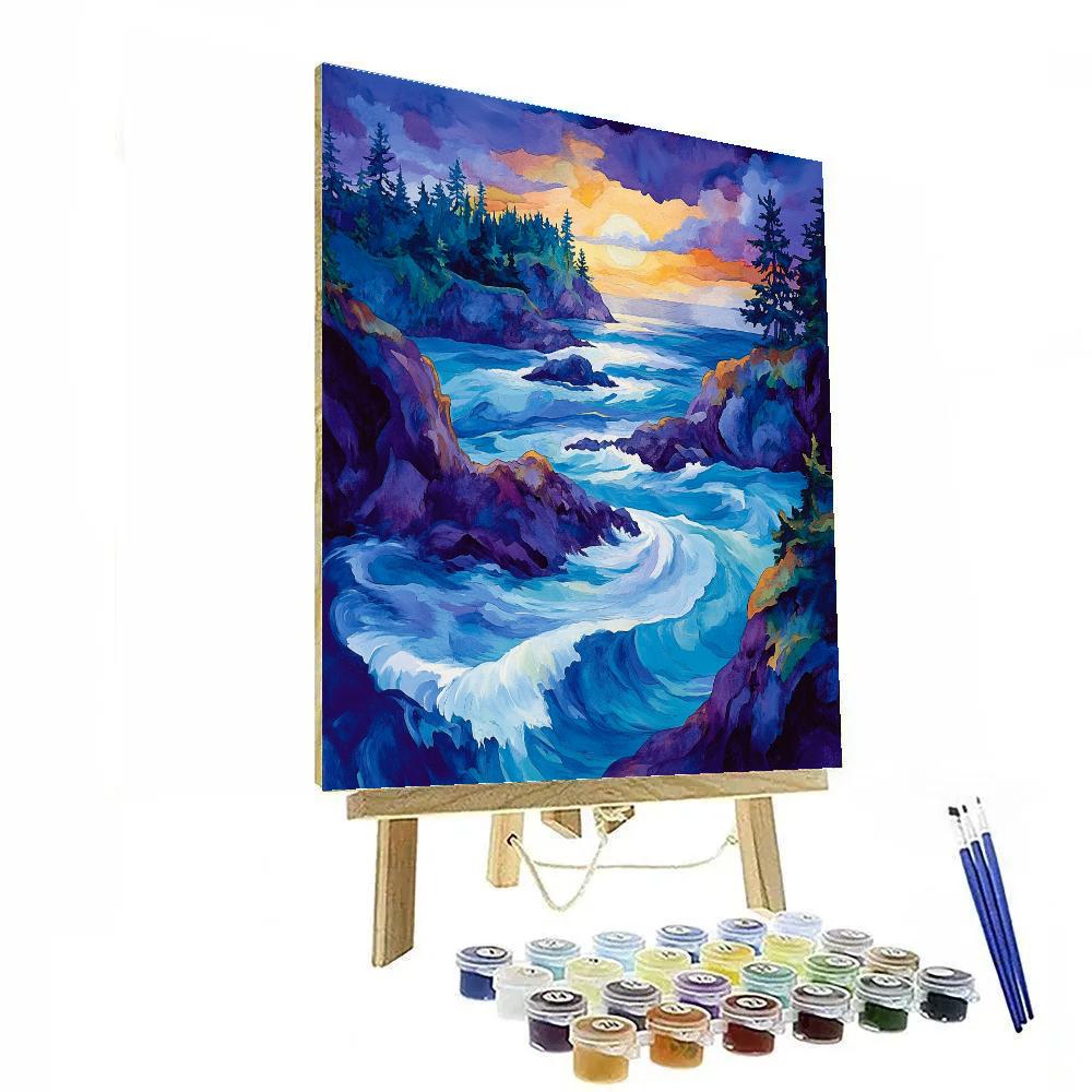 Emily Carr Inspired Storm Spiral Over The Pacific Inlet Paint by numbers art