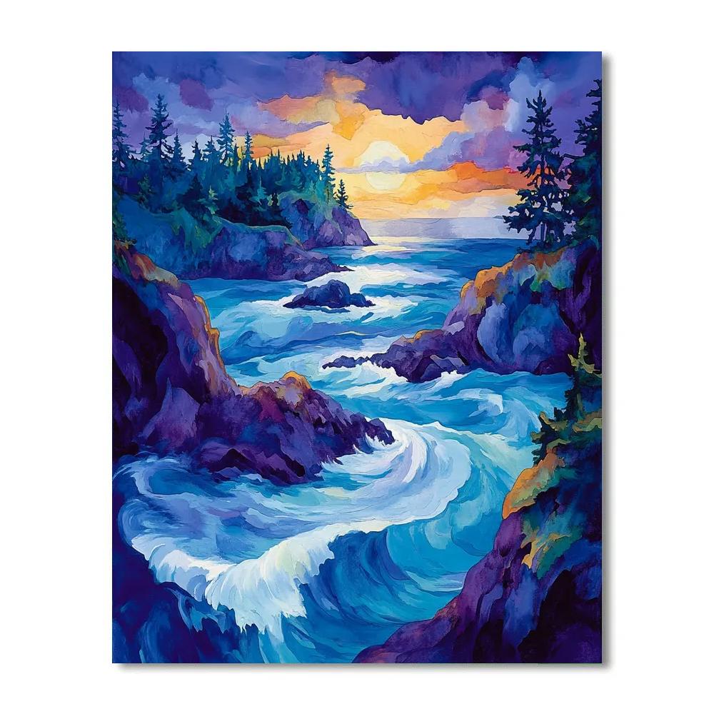 Emily Carr Inspired Storm Spiral Over The Pacific Inlet Paint by numbers art