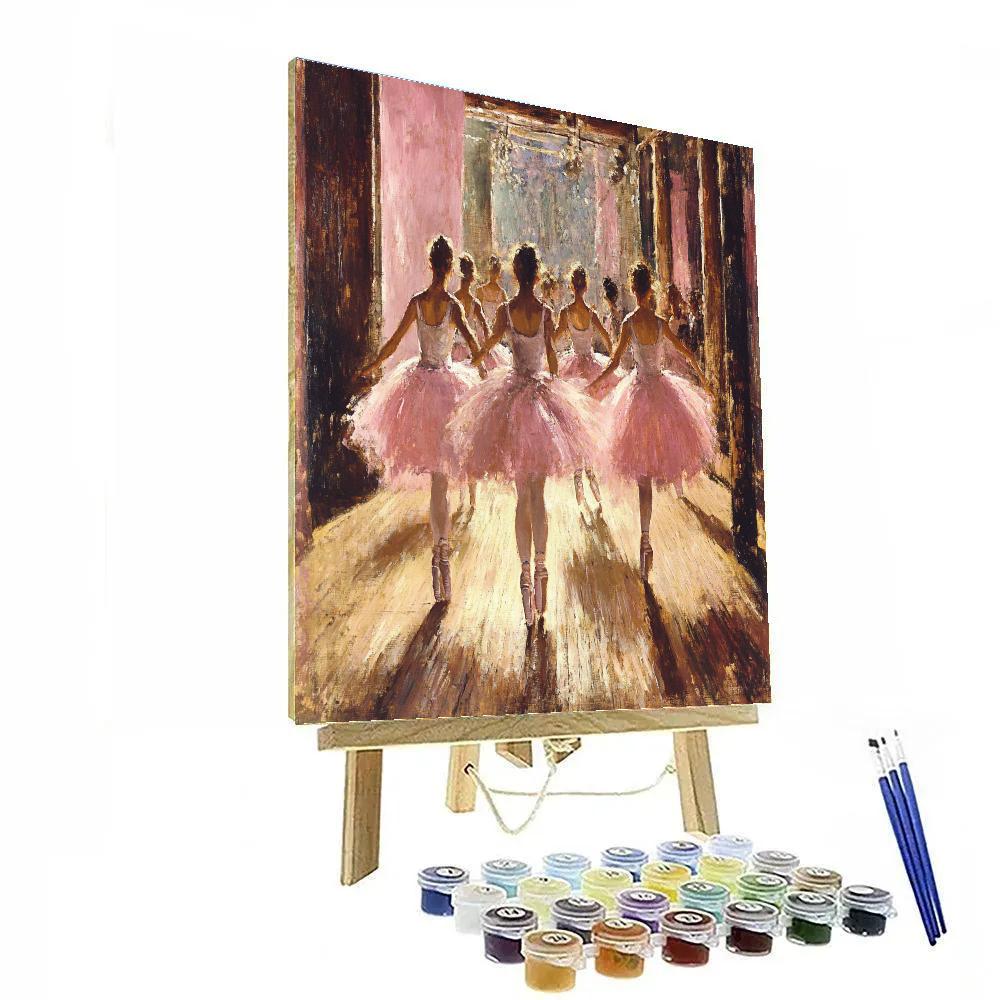 Edgar Degas Inspired Ballet Rehearsal Backstage paint by color