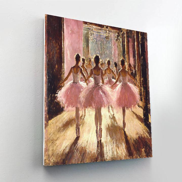 Edgar Degas Inspired Ballet Rehearsal Backstage paint by color