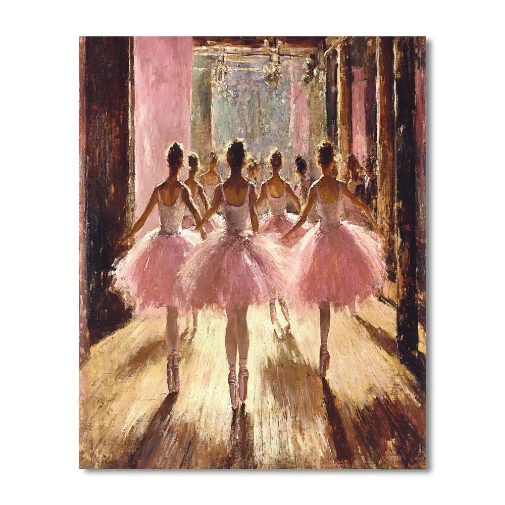 Edgar Degas Inspired Ballet Rehearsal Backstage paint by color