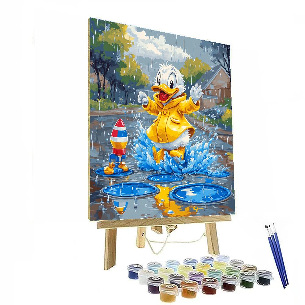Donald Duck Rainy Rocket Puddles paint by numbers