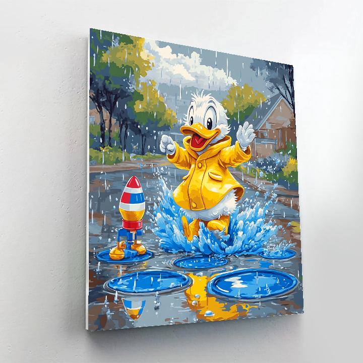 Donald Duck Rainy Rocket Puddles paint by numbers