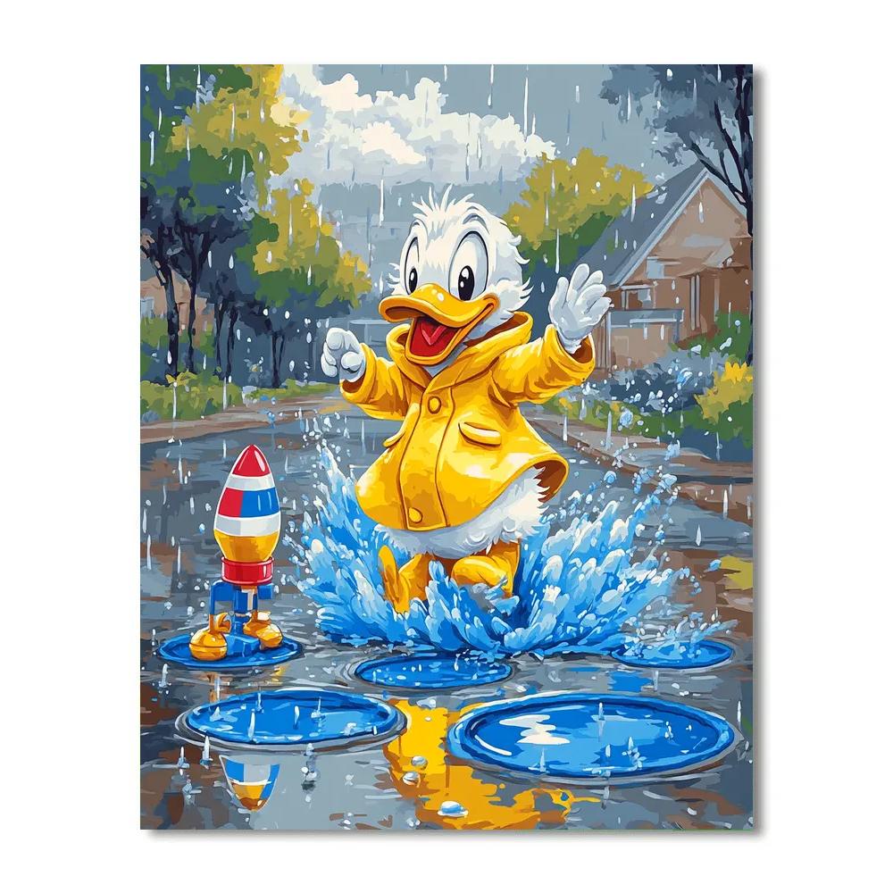 Donald Duck Rainy Rocket Puddles paint by numbers