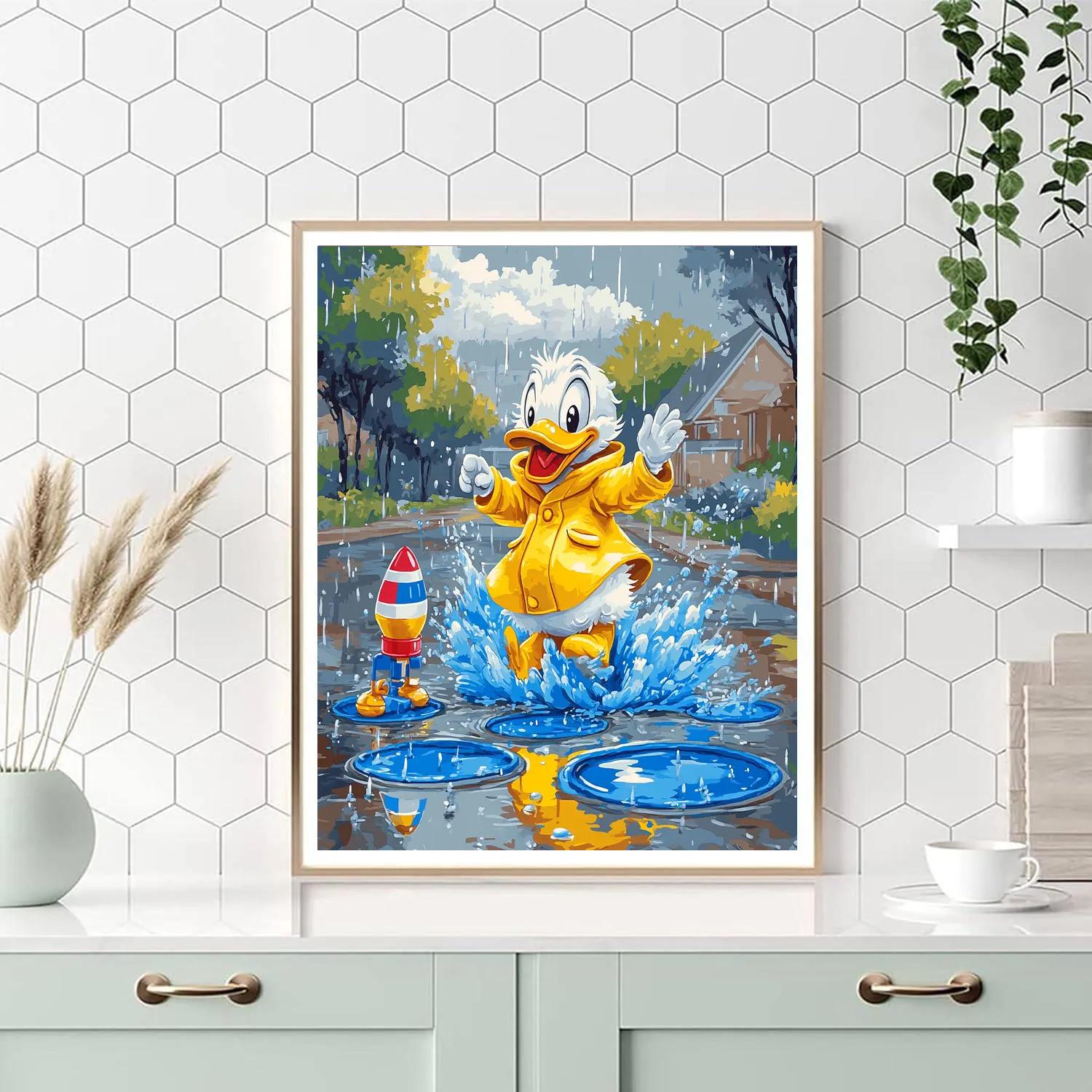 Donald Duck Rainy Rocket Puddles paint by numbers