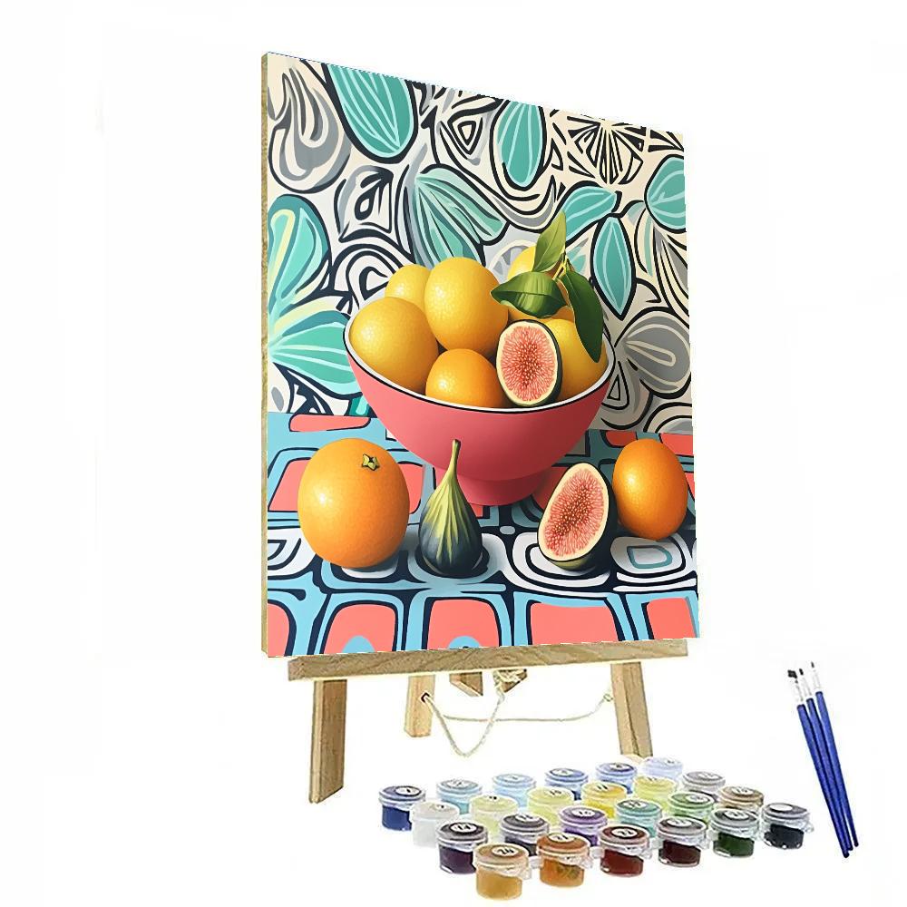 Henri Matisse Inspired Patterned Fruit Bowl Numbered painting kits