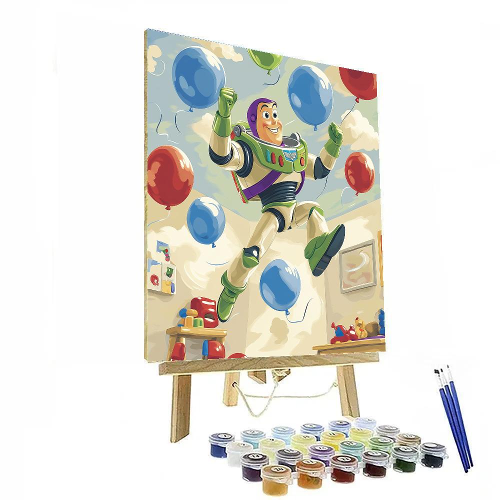 Buzz Lightyear Zero Gravity Balloon Chase DIY paint by numbers