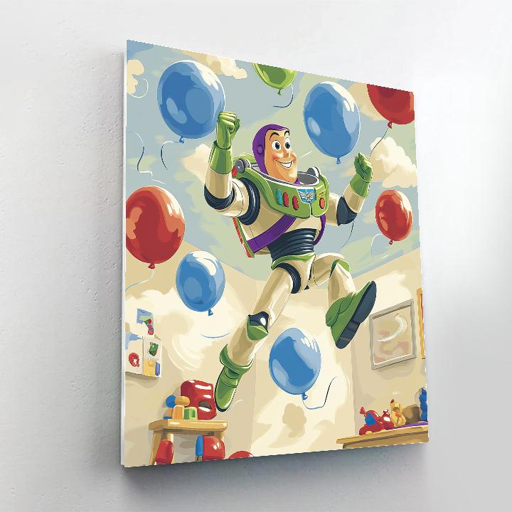 Buzz Lightyear Zero Gravity Balloon Chase DIY paint by numbers