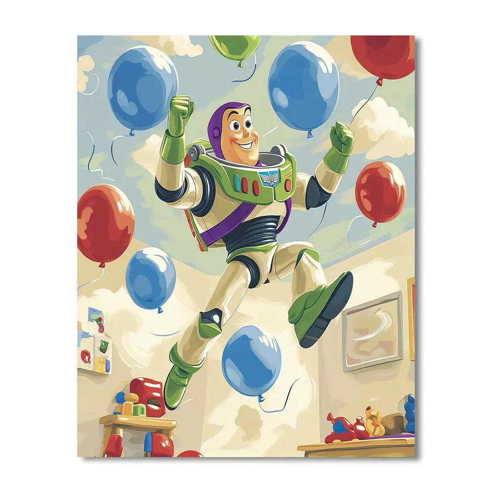 Buzz Lightyear Zero Gravity Balloon Chase DIY paint by numbers