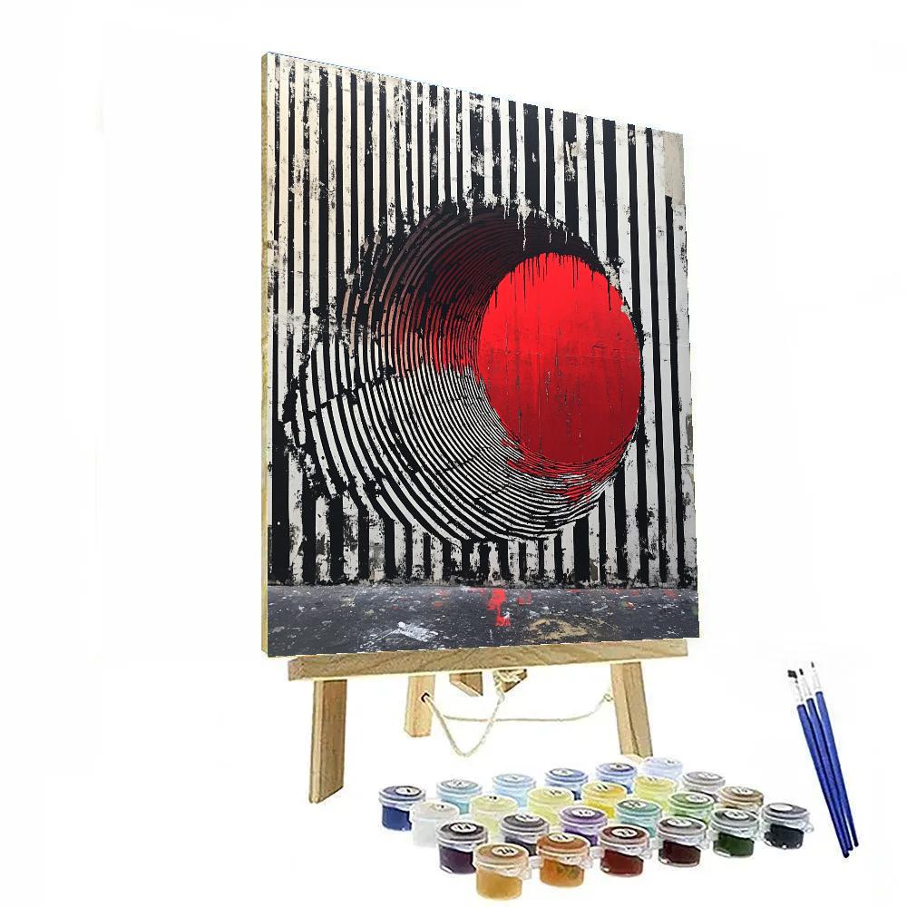 Banksy Inspired Algorithmic Hunger In Neon Quiet DIY paint by numbers