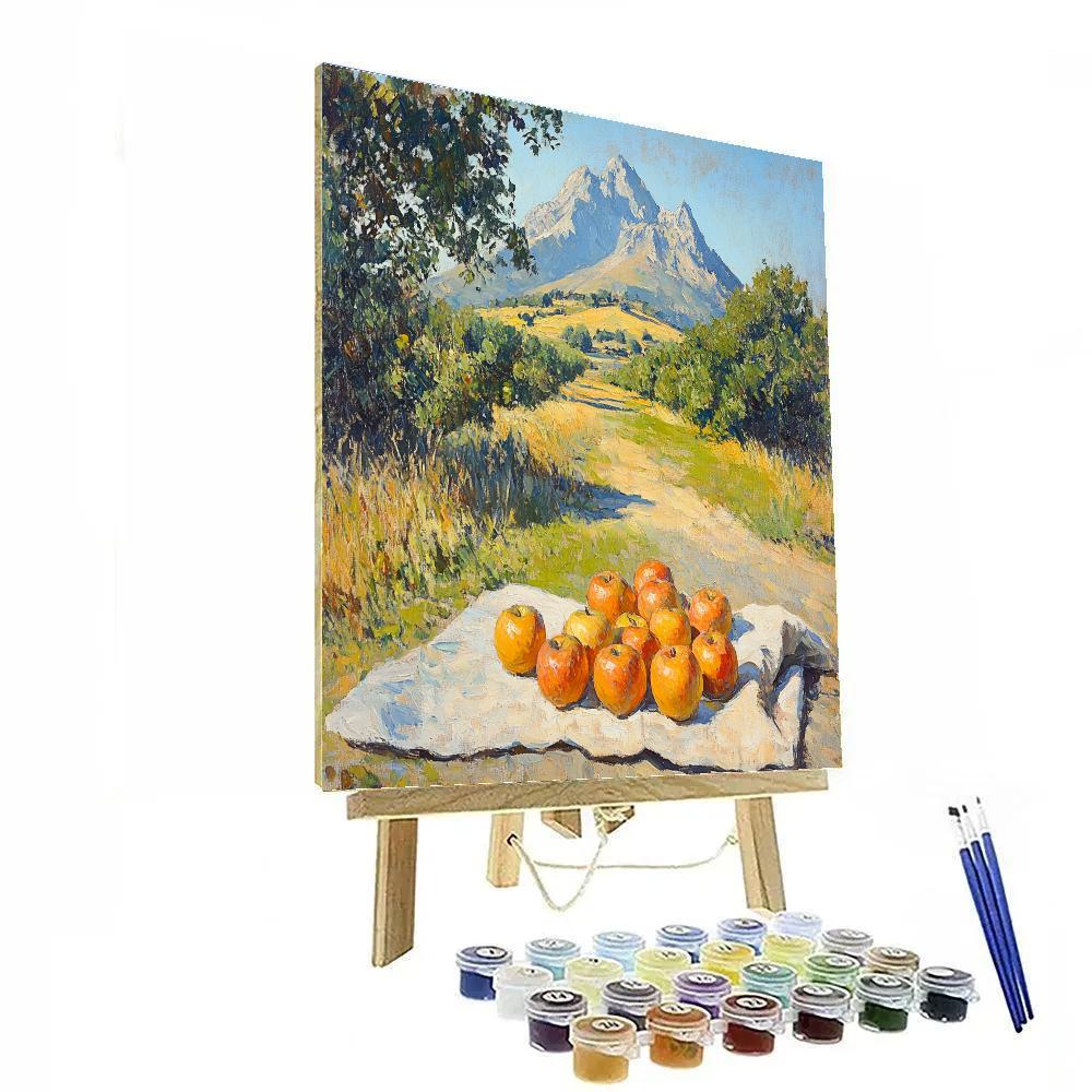 Paul Cézanne Inspired Mountain And Apples Study painting number kit