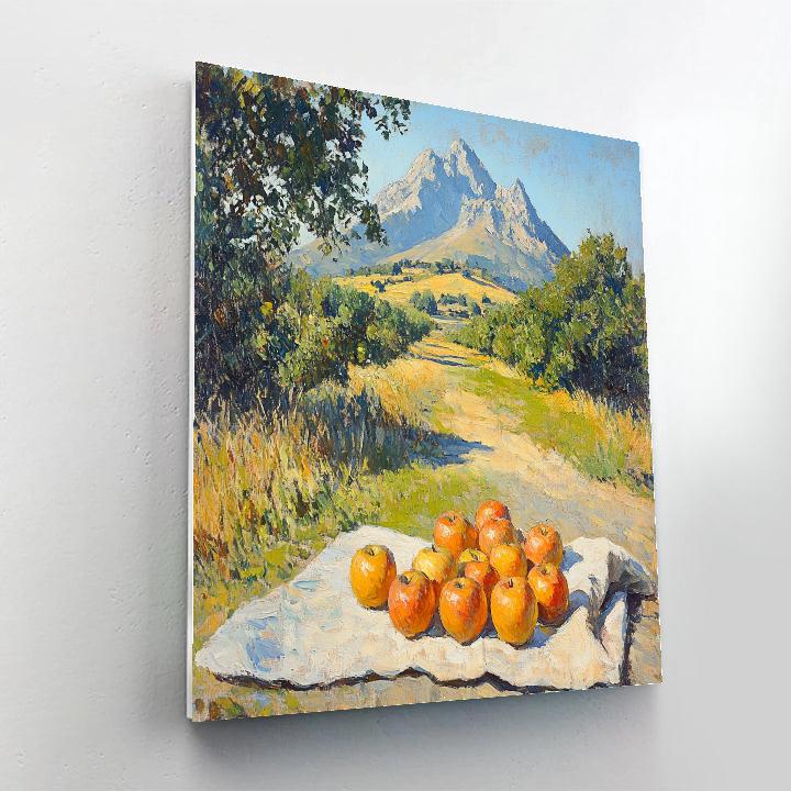 Paul Cézanne Inspired Mountain And Apples Study painting number kit