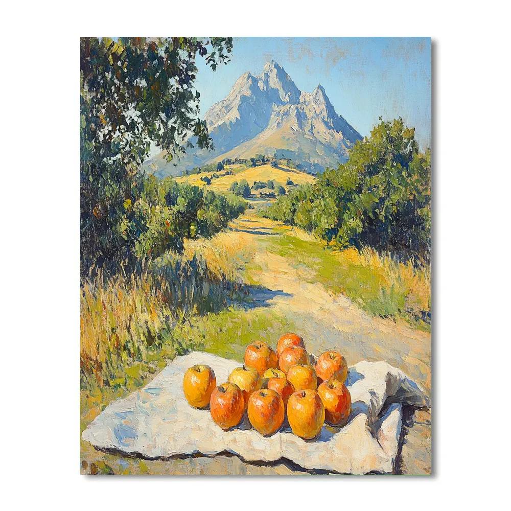 Paul Cézanne Inspired Mountain And Apples Study painting number kit