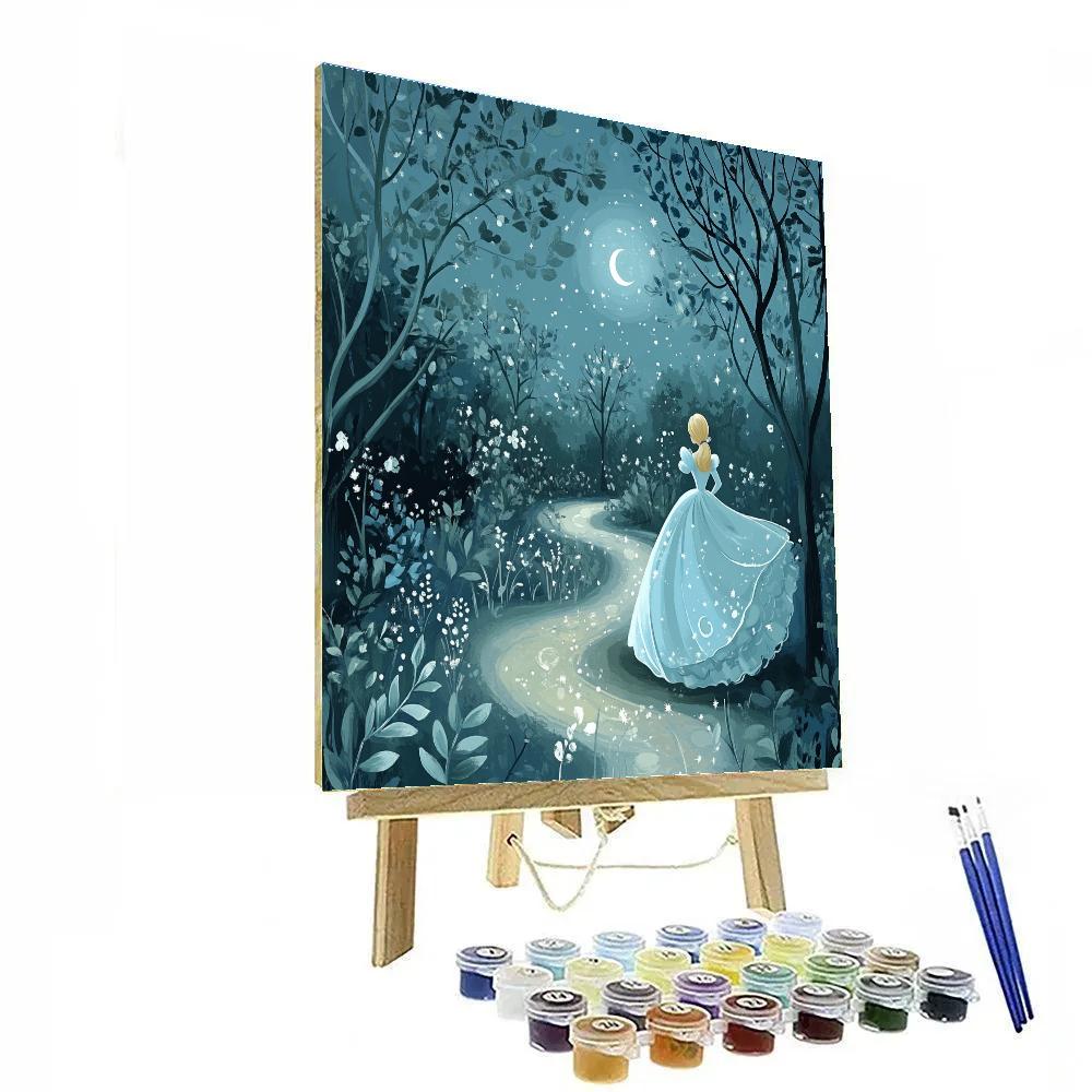 Cinderella Moonlit Glass Garden Paint by numbers art