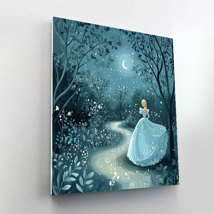 Cinderella Moonlit Glass Garden Paint by numbers art