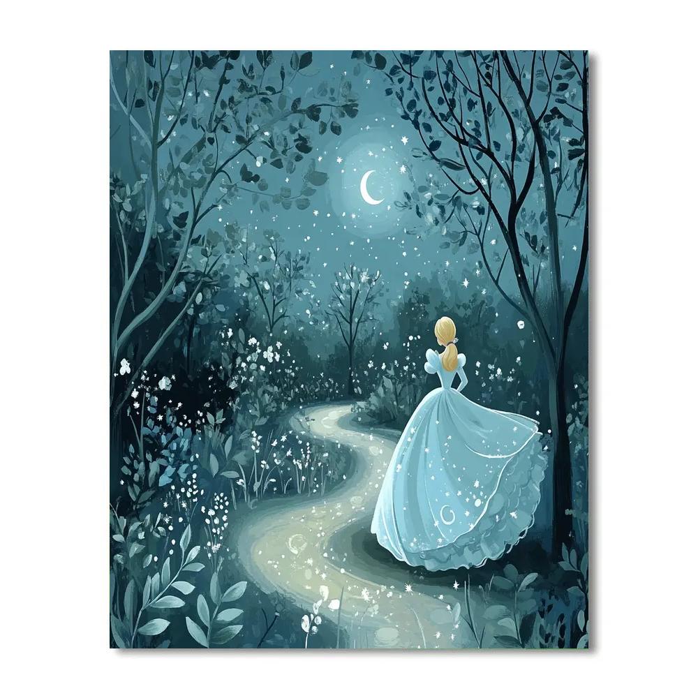Cinderella Moonlit Glass Garden Paint by numbers art