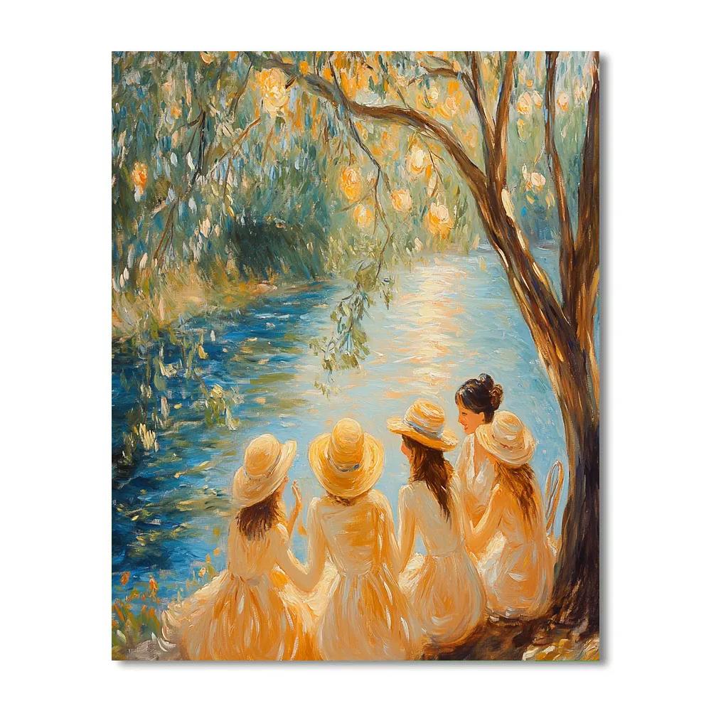 Pierre-Auguste Renoir Inspired Riverside Celebration paint by number