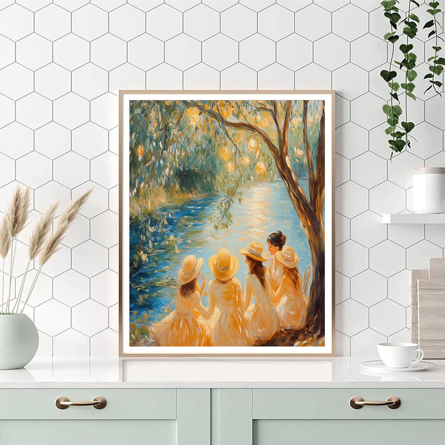 Pierre-Auguste Renoir Inspired Riverside Celebration paint by number