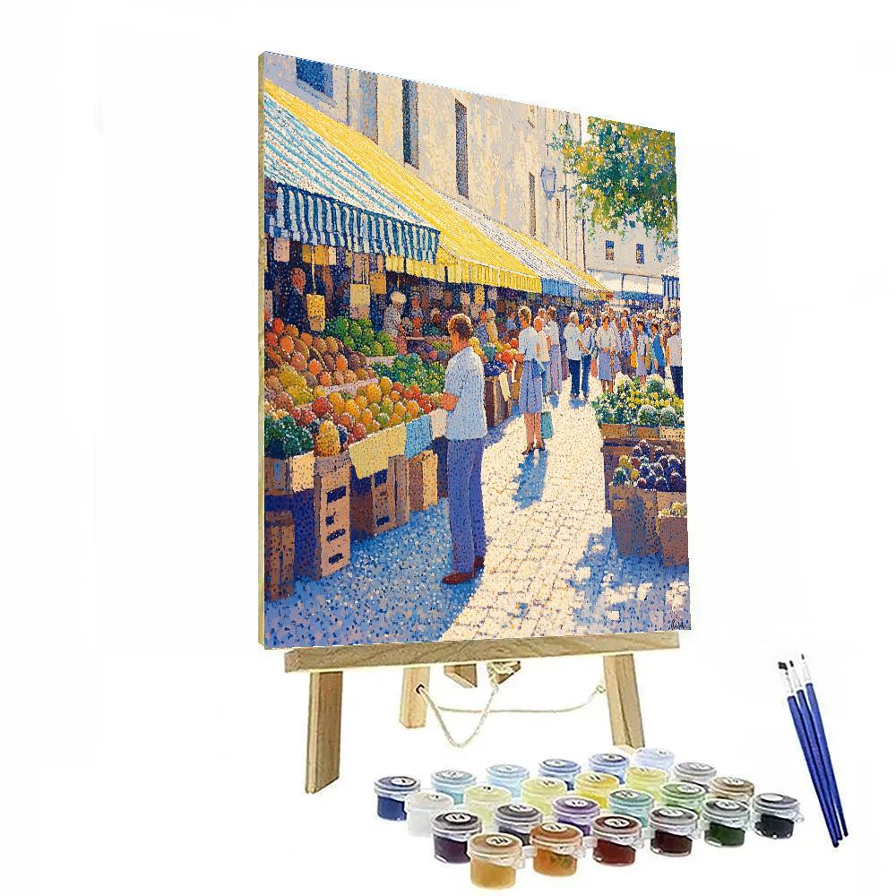 Georges Seurat Inspired Sunday Market Pointillism DIY paint by numbers
