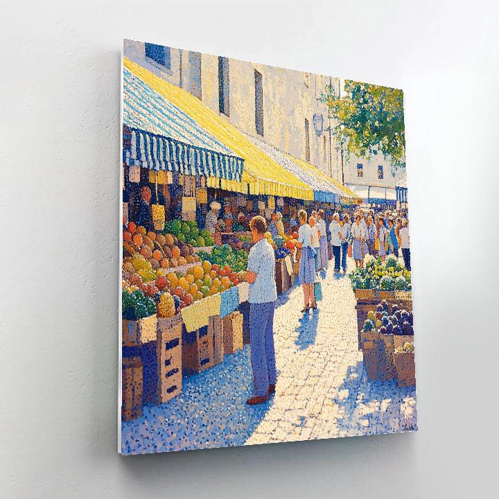 Georges Seurat Inspired Sunday Market Pointillism DIY paint by numbers