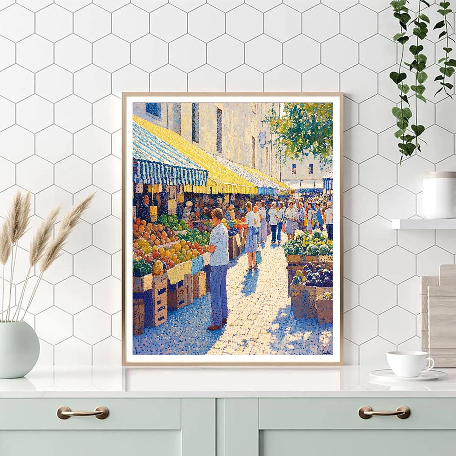 Georges Seurat Inspired Sunday Market Pointillism DIY paint by numbers