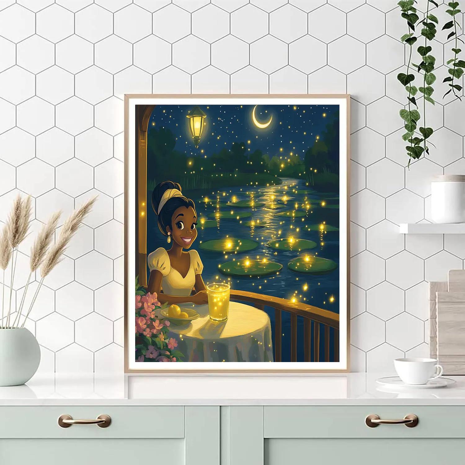 Tiana Firefly Star Cafe Night paint by number