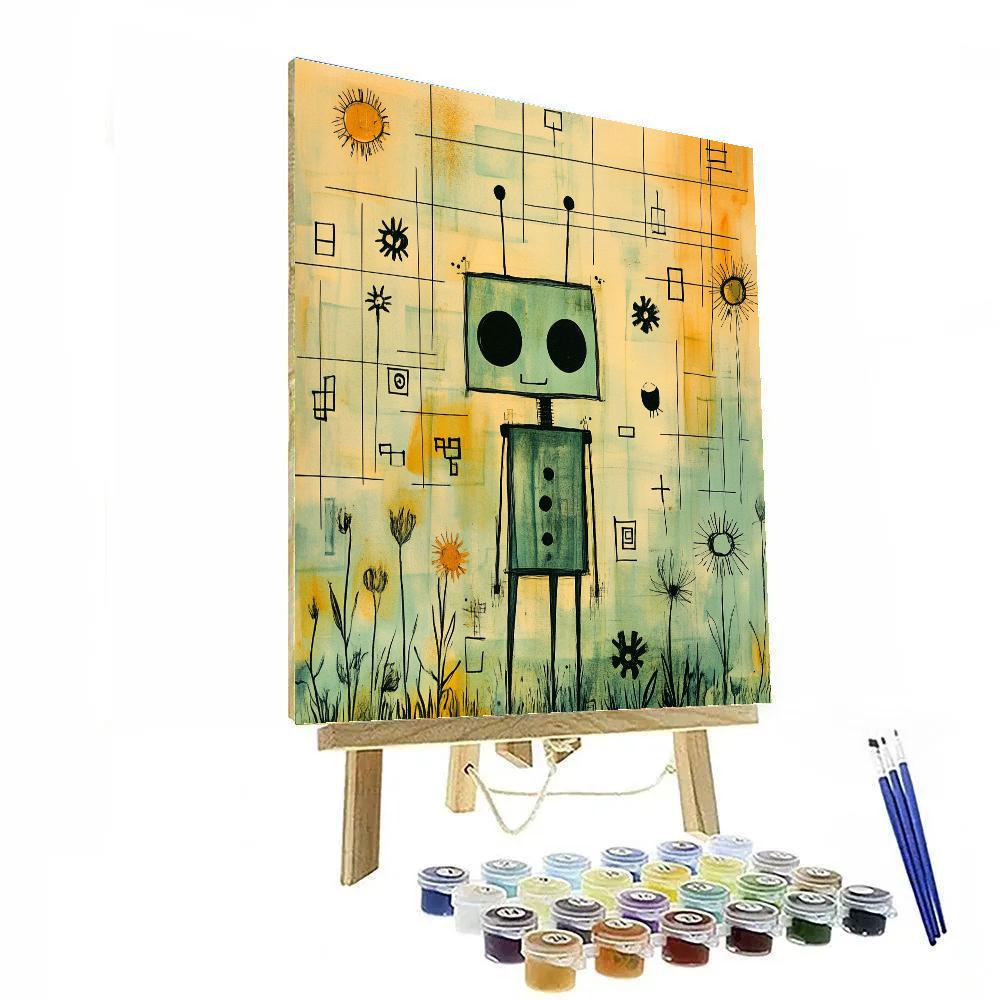 Paul Klee Inspired Abstract Robot Garden paint by number