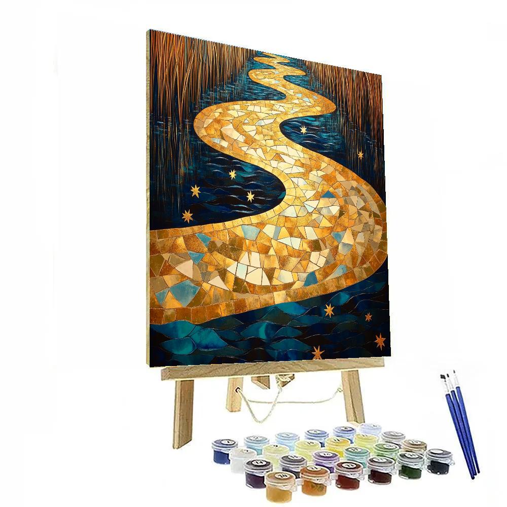 Gustav Klimt Inspired Astral River Of Ornament Paint by numbers art