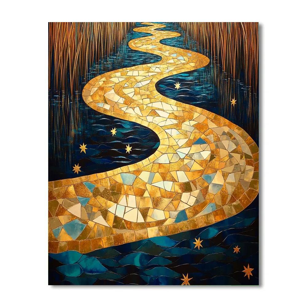 Gustav Klimt Inspired Astral River Of Ornament Paint by numbers art