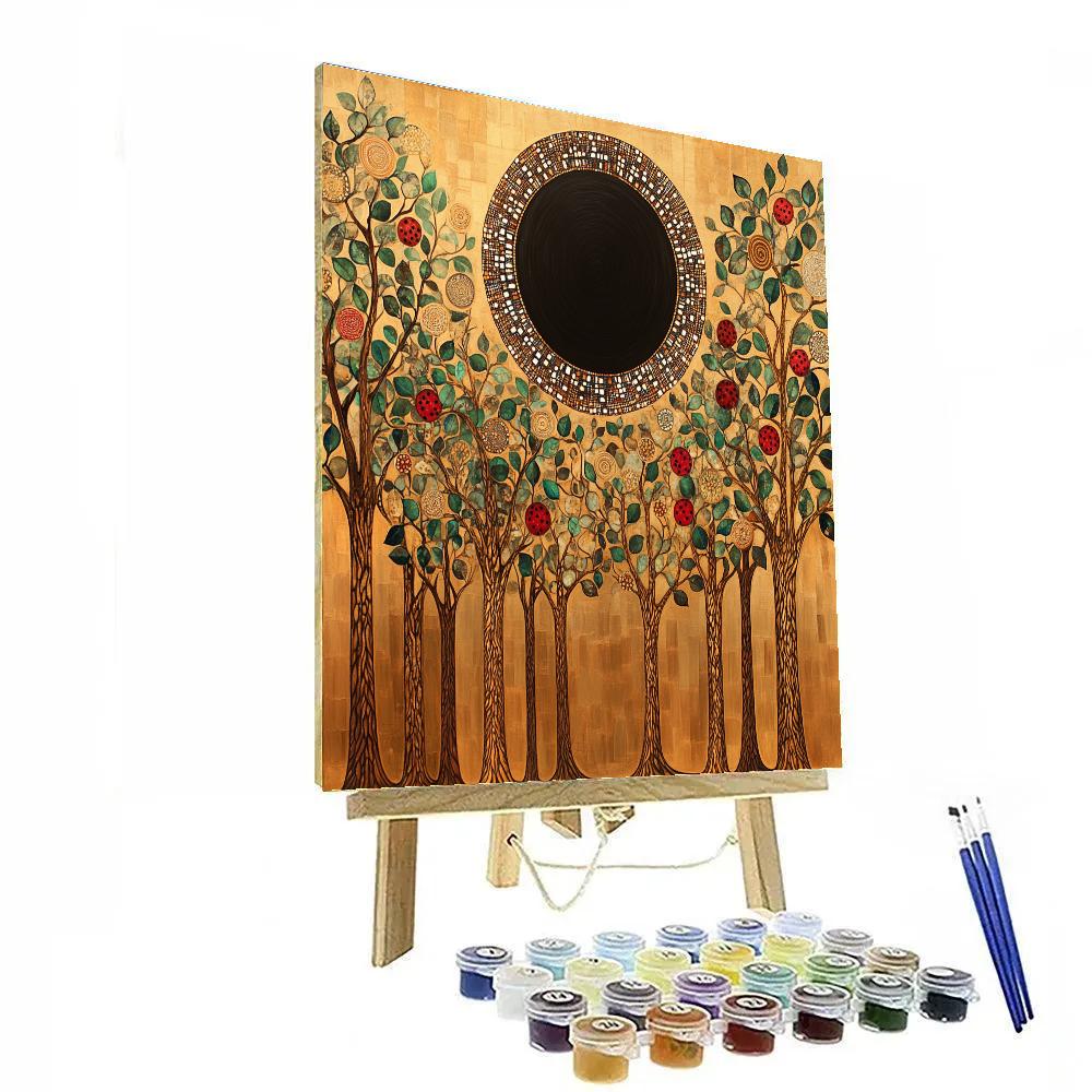 Gustav Klimt Inspired Eclipse Orchard Mosaic Numbered painting kits