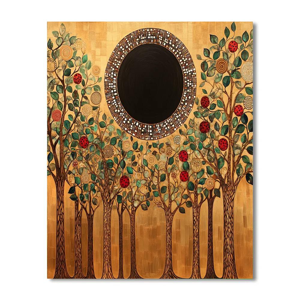 Gustav Klimt Inspired Eclipse Orchard Mosaic Numbered painting kits